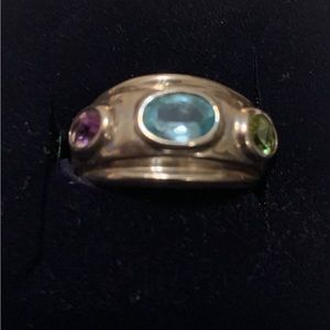 Vintage Sterling Joseph Esposito 3 stone ring size 7